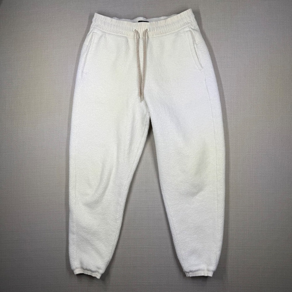 Allbirds Mens Fluff Fleece Cream Sweatpants Joggers Drawstring Size Medium